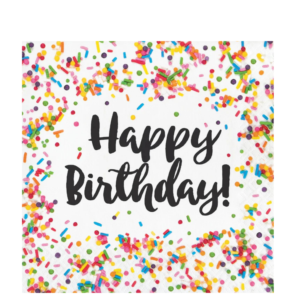 Confetti Sprinkles Happy Birthday Lunch Napkins 16ct