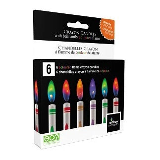 Color Flame Birthday Candles - Crayons 6ct