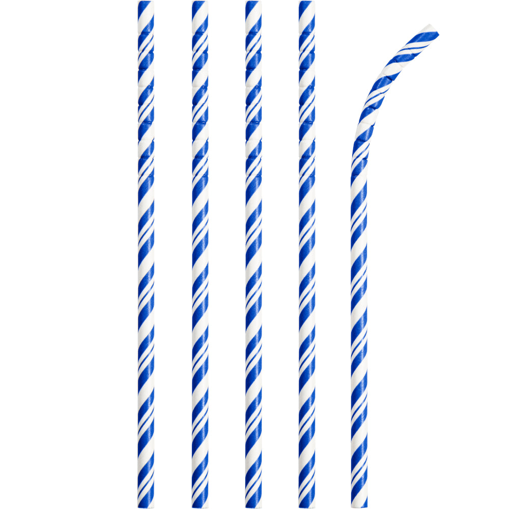 Striped Paper Straws 24ct - Blue
