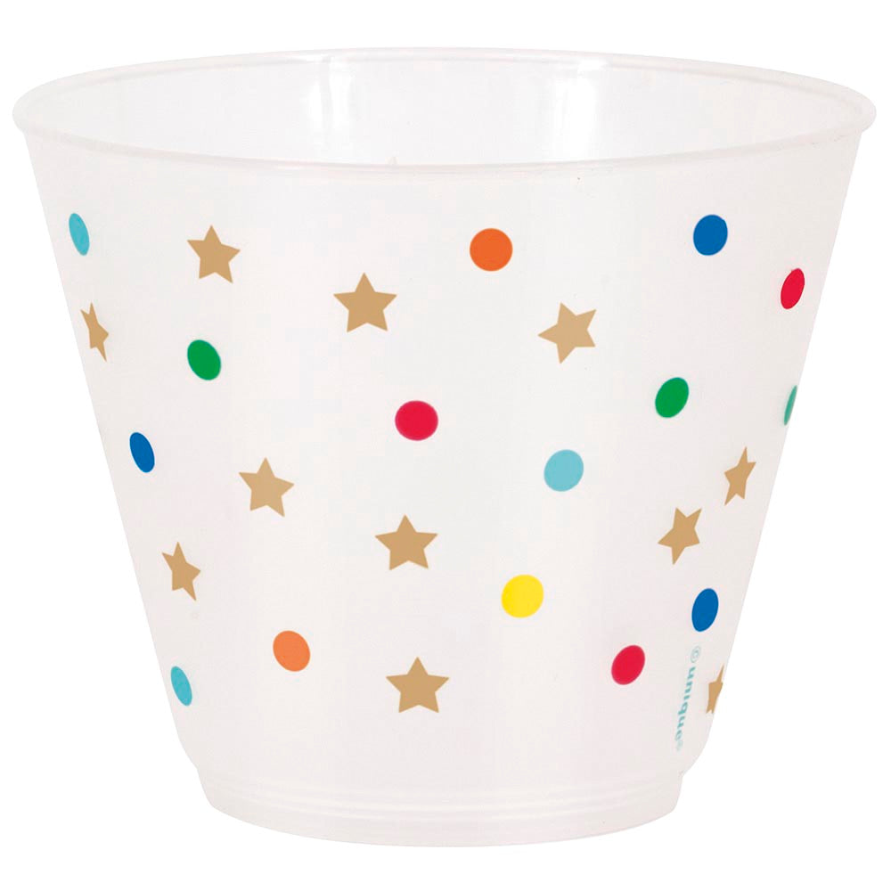 Dots and Stars Birthday 9oz Plastic Tumblers 8ct