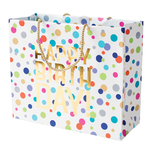Happy Birthday Confetti Gift Bag Large