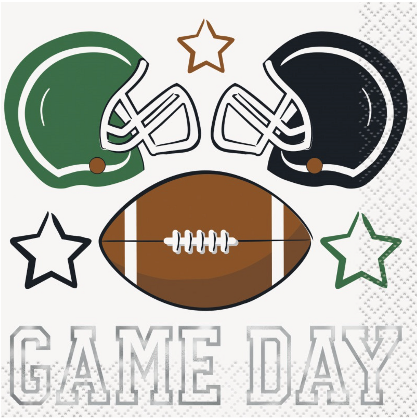 Game Face Football "Game Day" Beverage Napkins 16ct - Foil Stamping