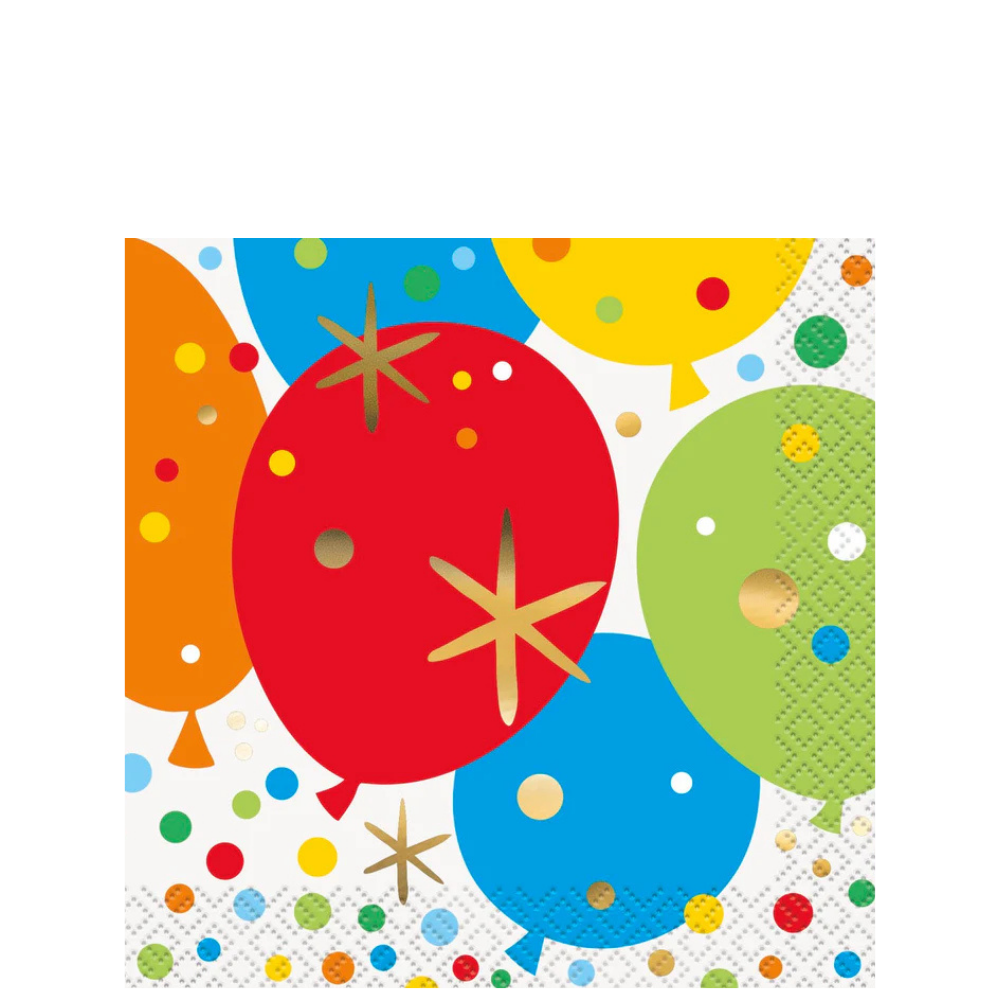 Glitzy Gold Foil Birthday Beverage Napkins 16ct