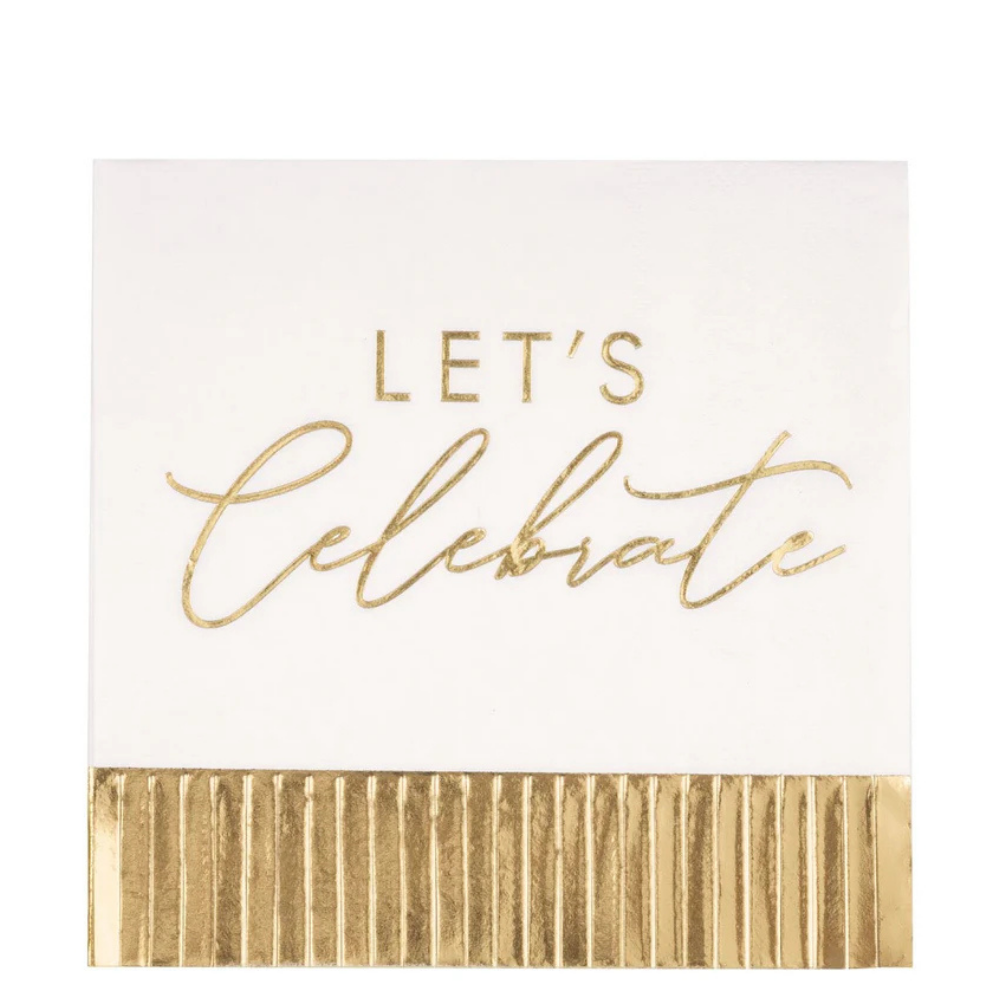 Gold Happy Birthday Foil Lunch Napkins 16ct