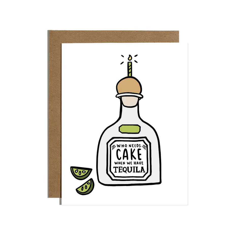 Cake Tequila Birthday Card