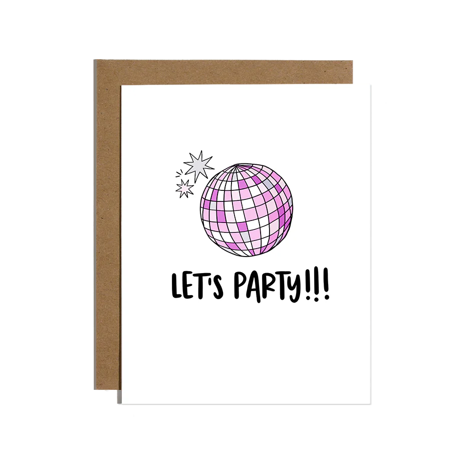Disco Ball Let's Party Birthday Card