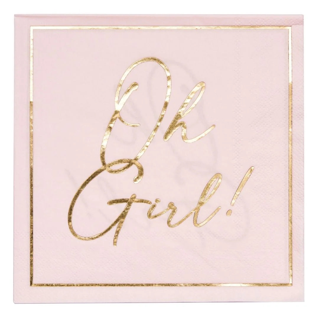 Hey Baby Pink Baby Lunch Napkins 20ct