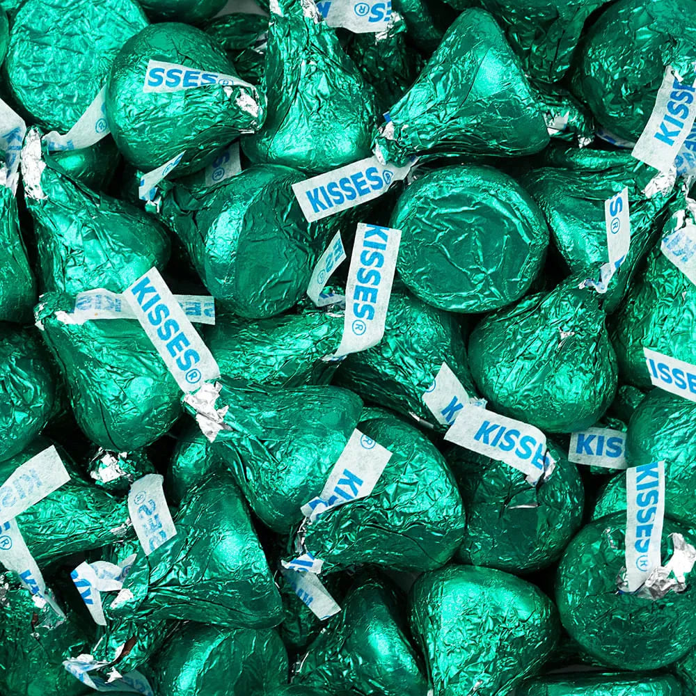 Milk Chocolate Hershey's Kisses 50ct Bag Green