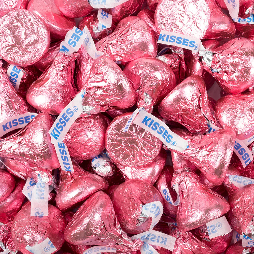 Milk Chocolate Hershey's Kisses 50ct Bag Pink