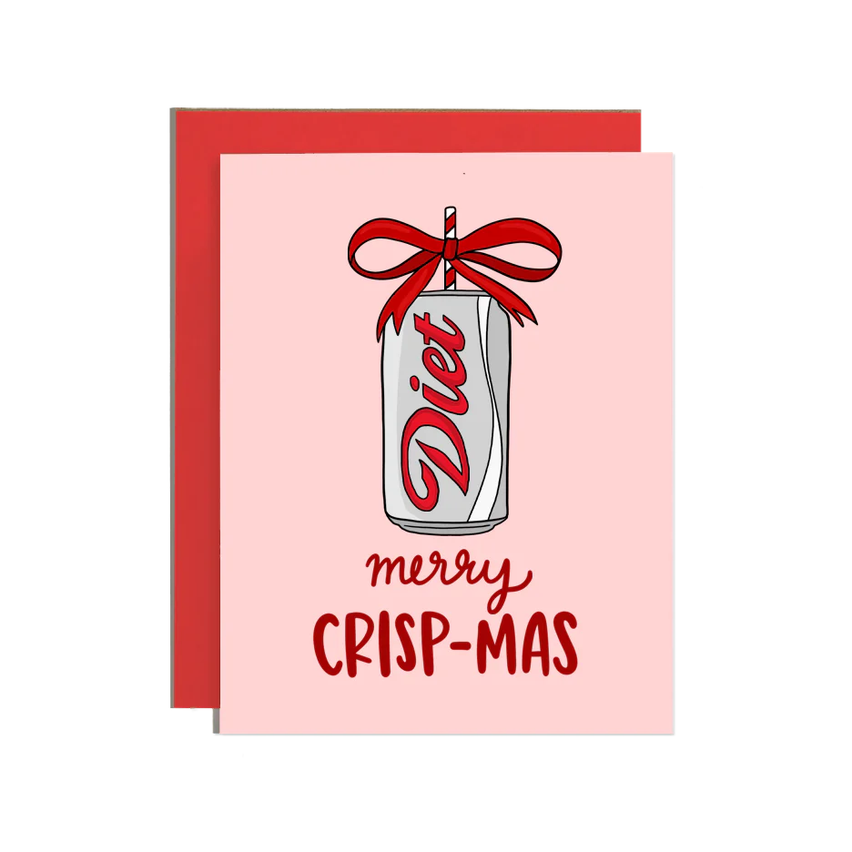 Merry Crisp-Mas Diet Soda Holiday Card