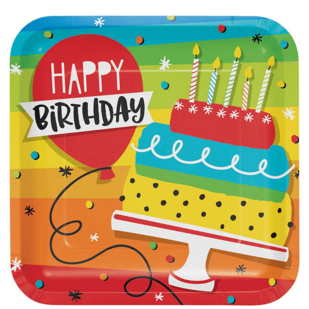 Hoppin' Birthday Cake 9in Dinner Plates 8ct