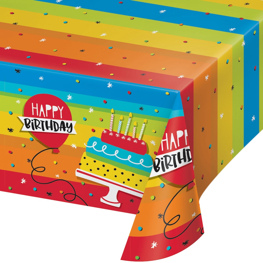 Hoppin' Birthday Cake Plastic Table Cover 54in x 102in