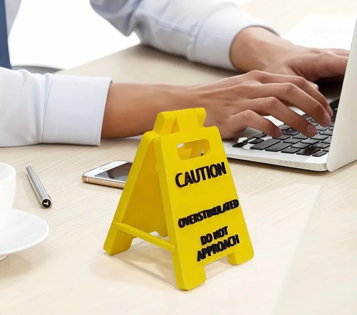 Overstimulated Desk Sign