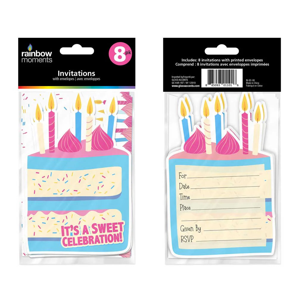 Sweet Celebration Cake Invitations 8ct