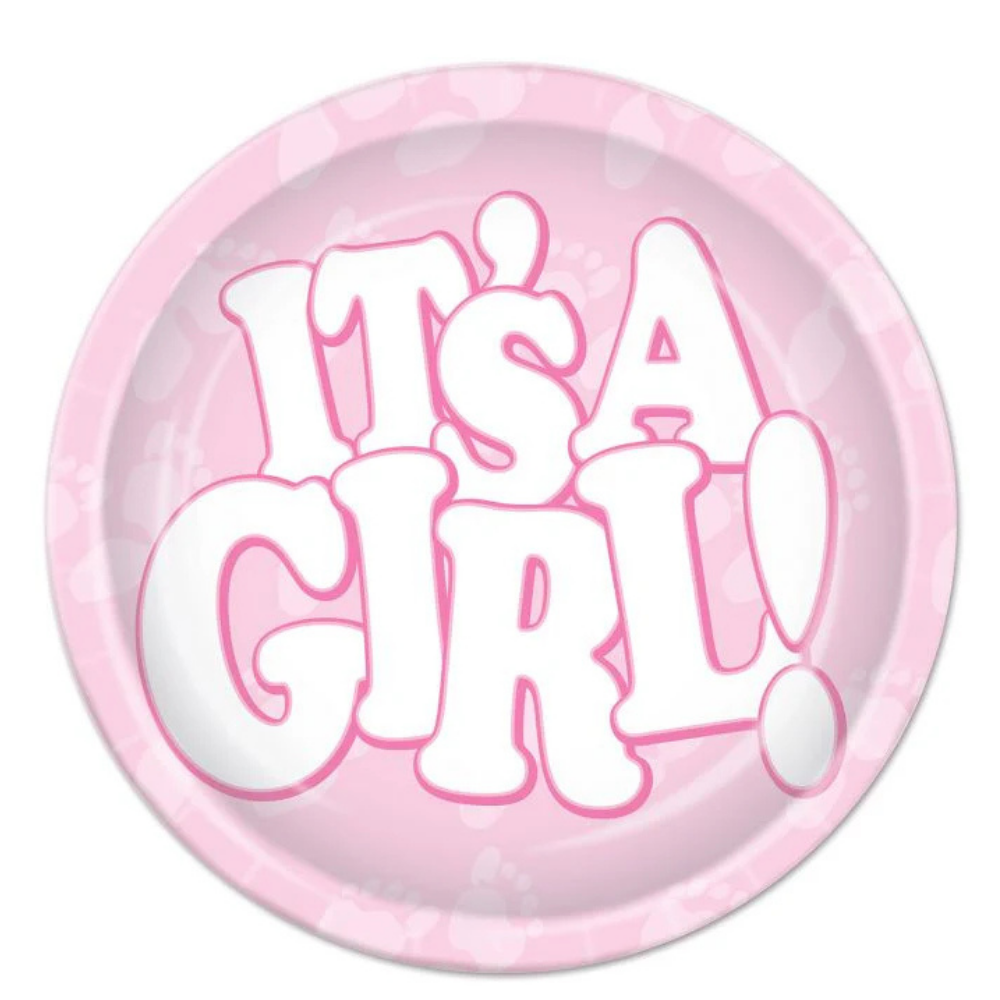 It's A Girl! 9in Dinner Plates 8ct