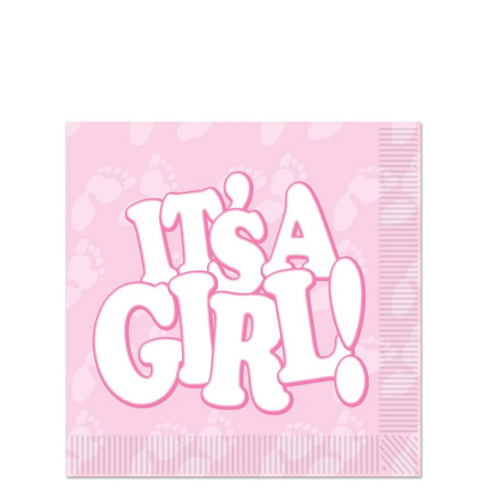 It's A Girl! Beverage Napkins 16ct