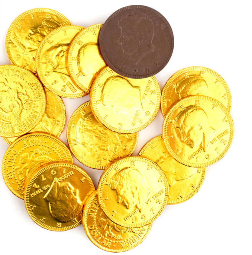 Milk Chocolate Coins 6oz Bag Gold