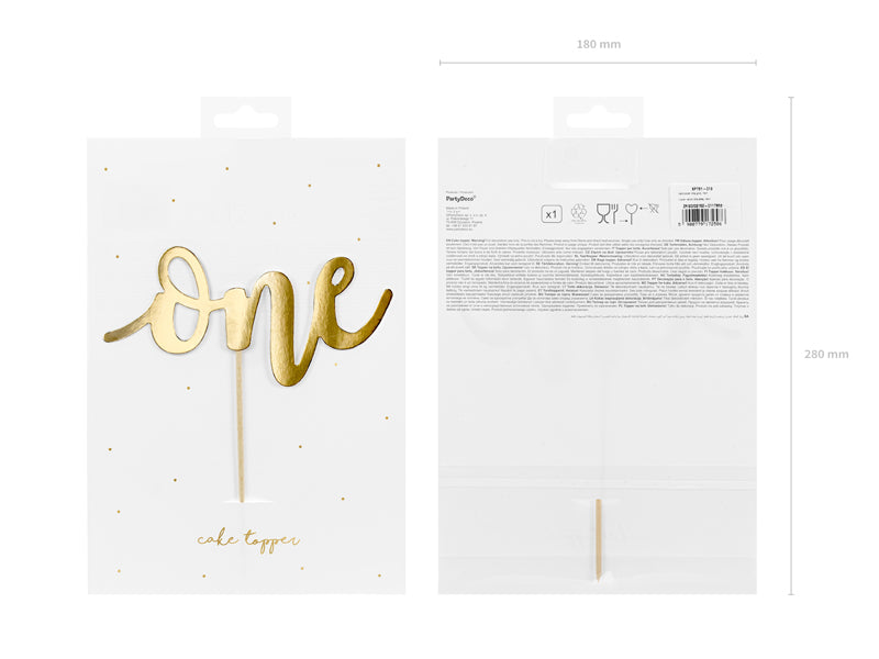 ONE Cake Topper Gold