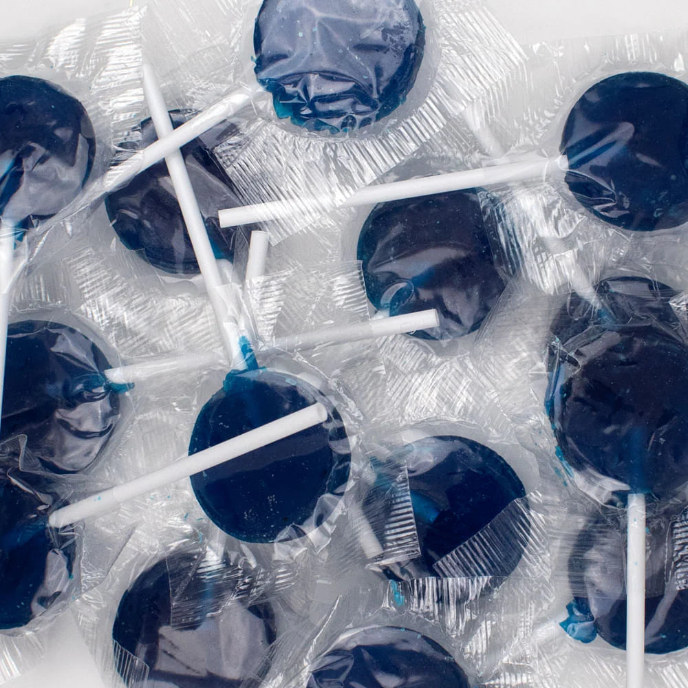 Flat Lollipops 40ct Bag Light Blue