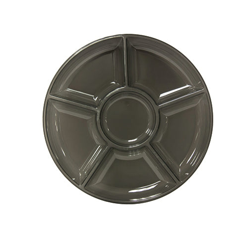12" Round 5 Sectional Trays - Black