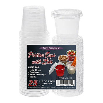 1.25 oz. Jello Shot Glasses With Lids - Clear 25 Ct.