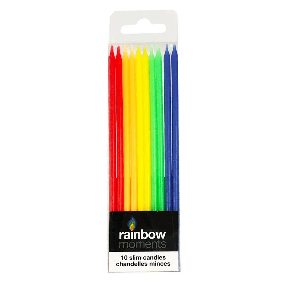 Slim Candles - Rainbow 10ct
