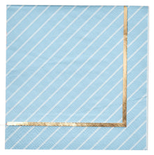 Sky Blue and Gold Cocktail Napkins 20ct