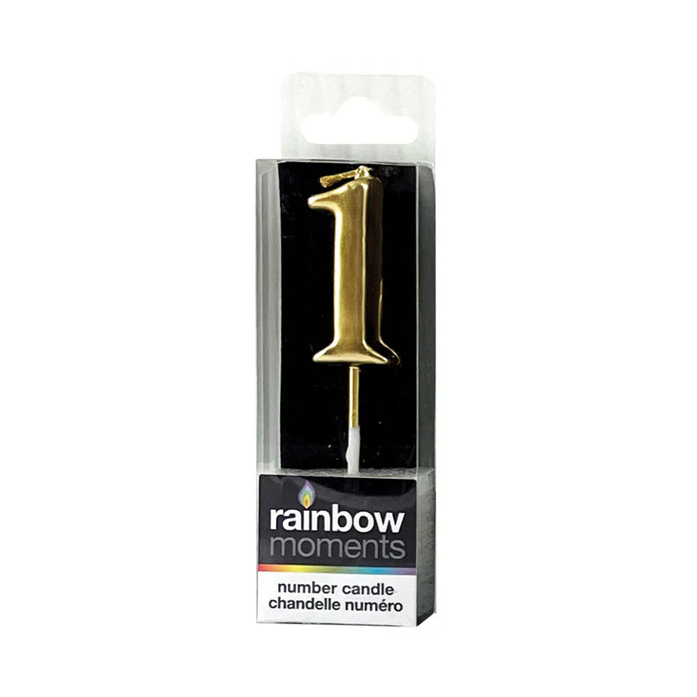 Silhouette Number Candles Gold