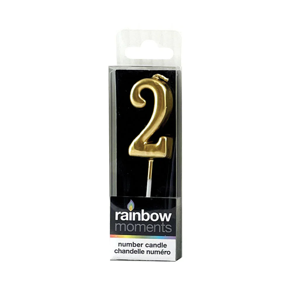 Silhouette Number Candles Gold