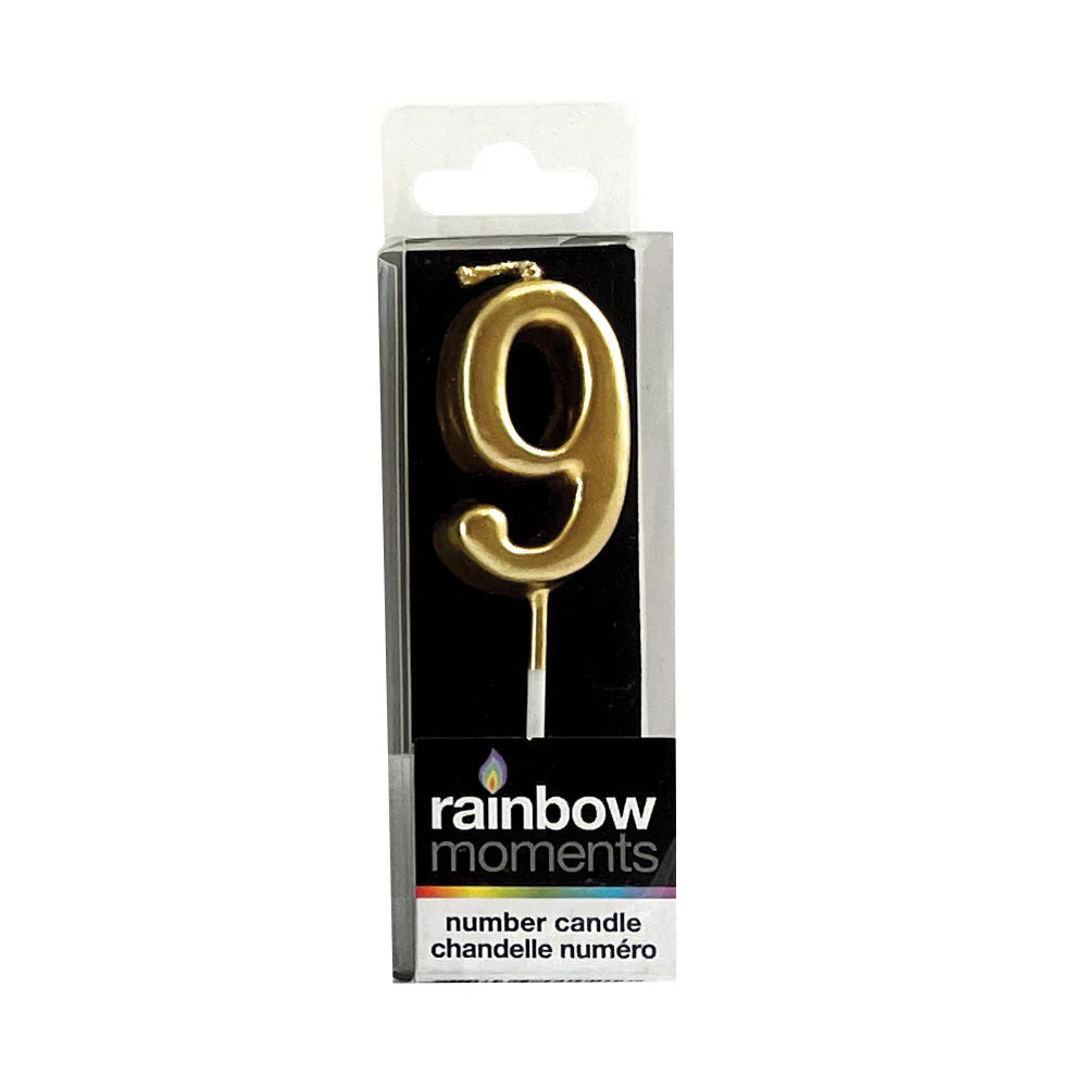 Silhouette Number Candles Gold