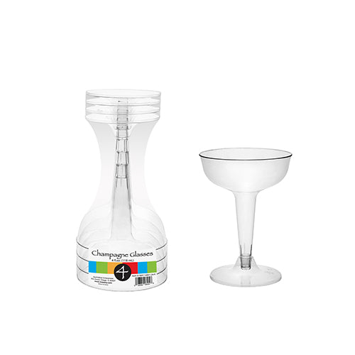 4 oz. 2 pc. Champagne Glasses - Clear 4ct
