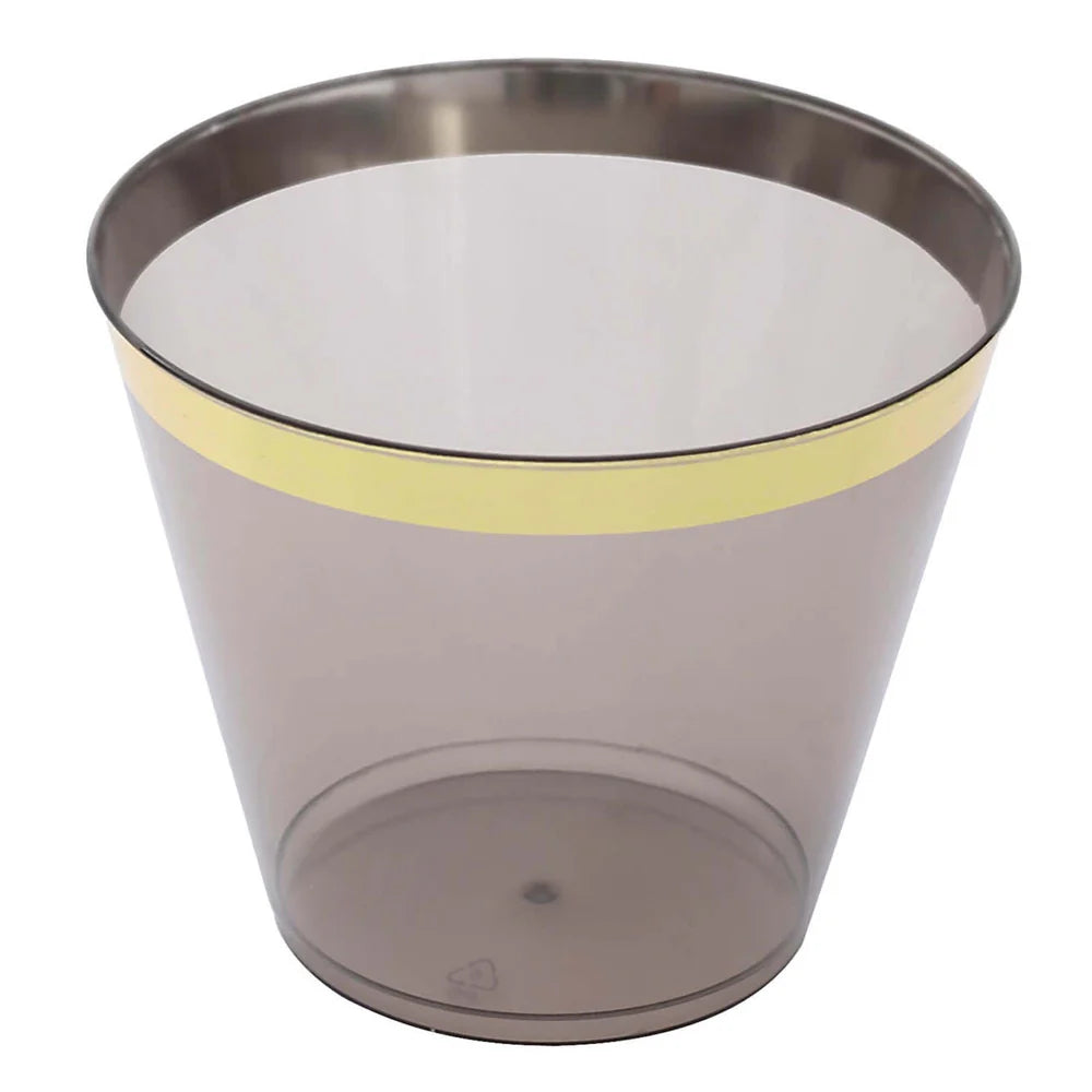 Premium Tumblers Black w/Gold Rim 20 Ct.