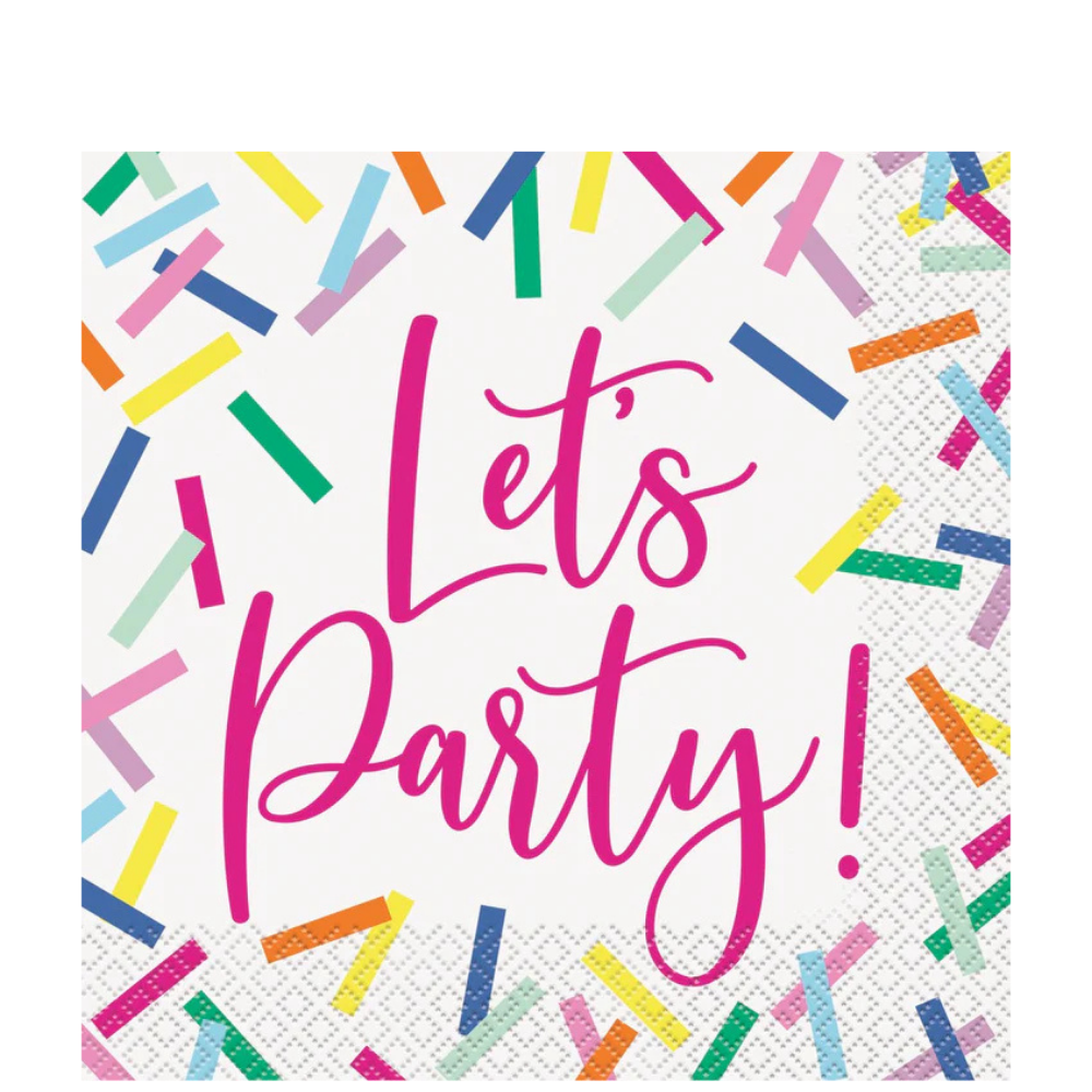 Pink Sprinkles Let's Party Lunch Napkins 16ct