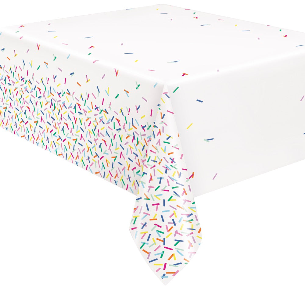 Pink Sprinkles Rectangular Plastic Table Cover 54in x 84in