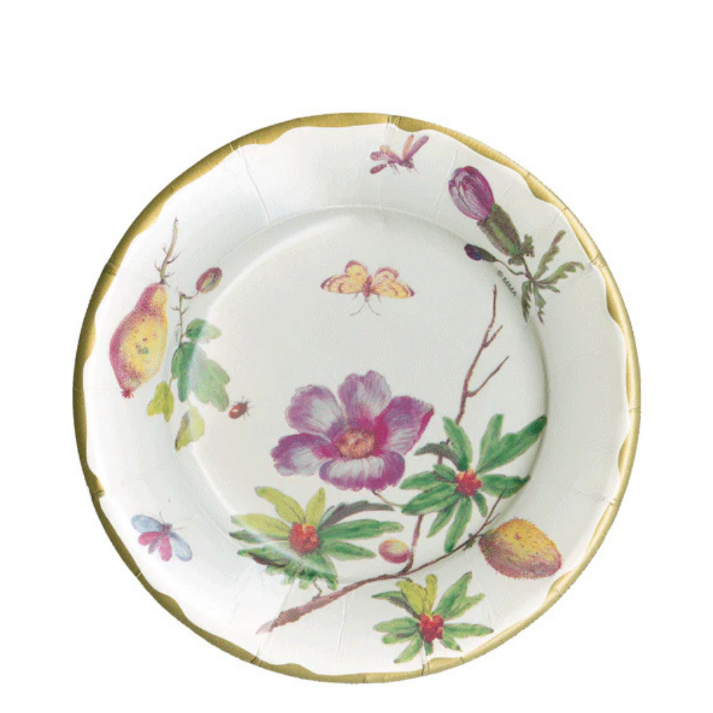 Porcelain Blooms Ivory 8in Dessert Plates 8ct