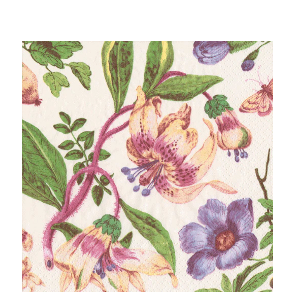 Porcelain Blooms Ivory Lunch Napkins 20ct