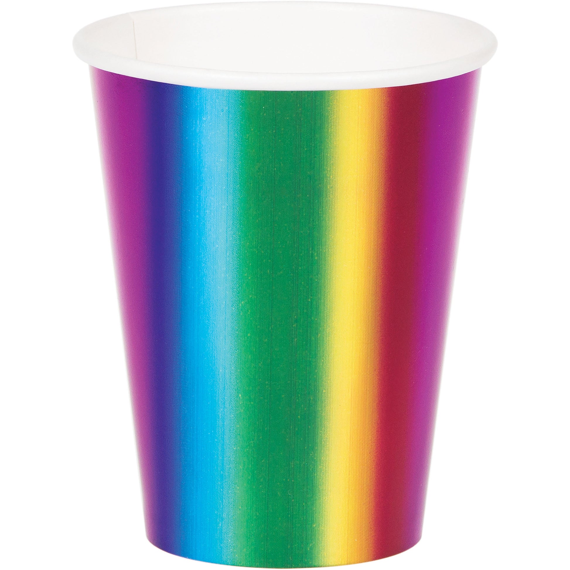 Rainbow Foil 9oz Paper Cups 8ct