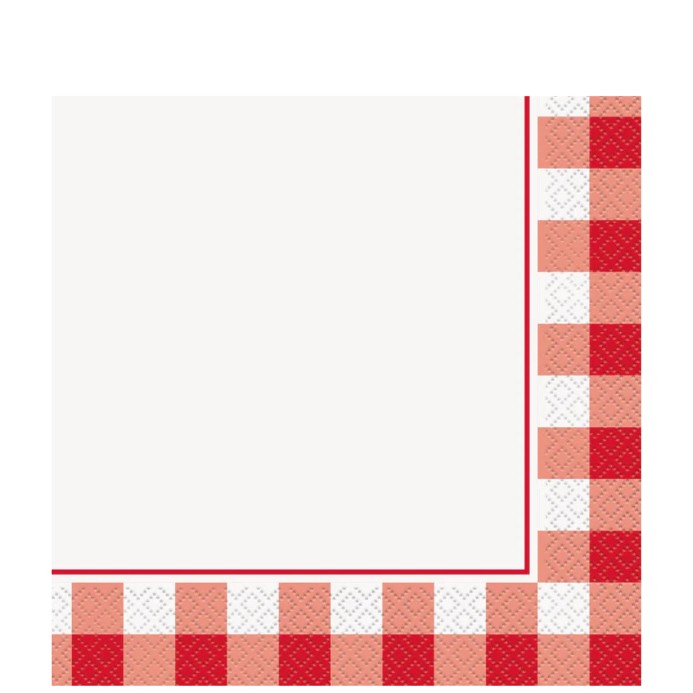 Red Gingham Lunch Napkins 16ct
