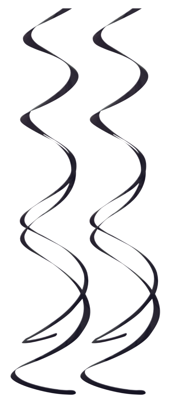 Black Solid Hanging Swirl Stars Decorations 8ct