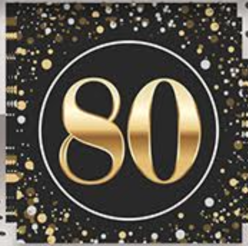 "80" Beverage Napkins (16/Pkg)