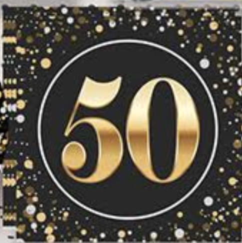 "50" Beverage Napkins (16/Pkg)