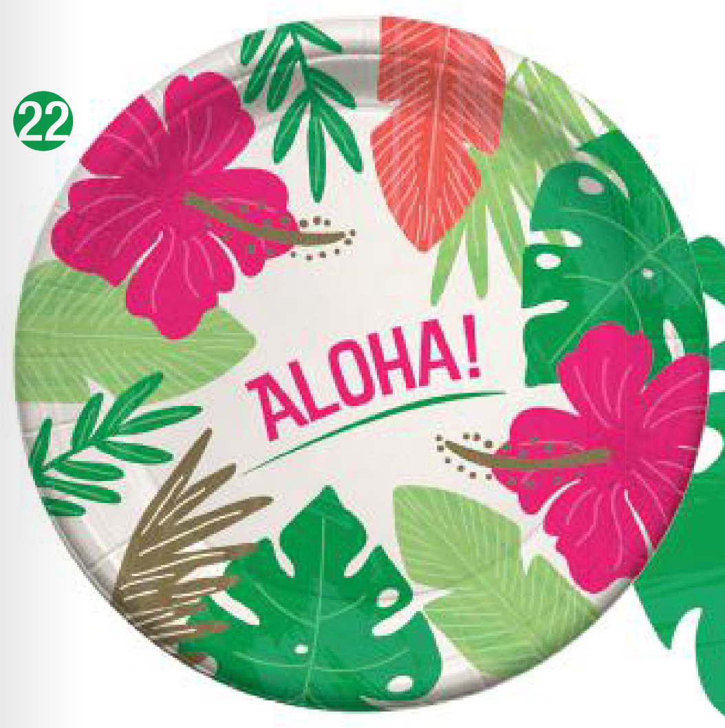 Summer Aloha 9in Plates 8ct