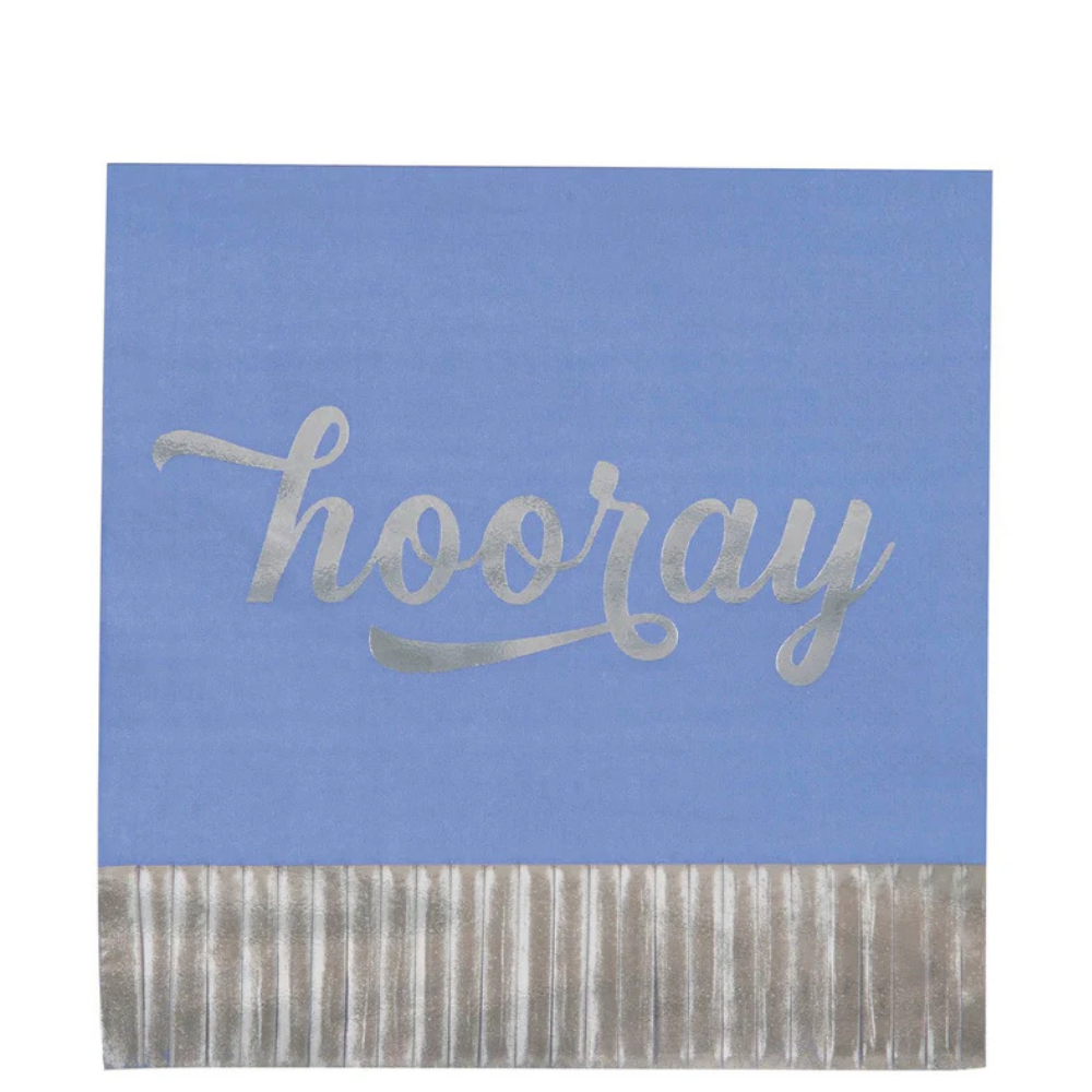 Silver & Bright Hooray Foil Fringe Lunch Napkins 16ct