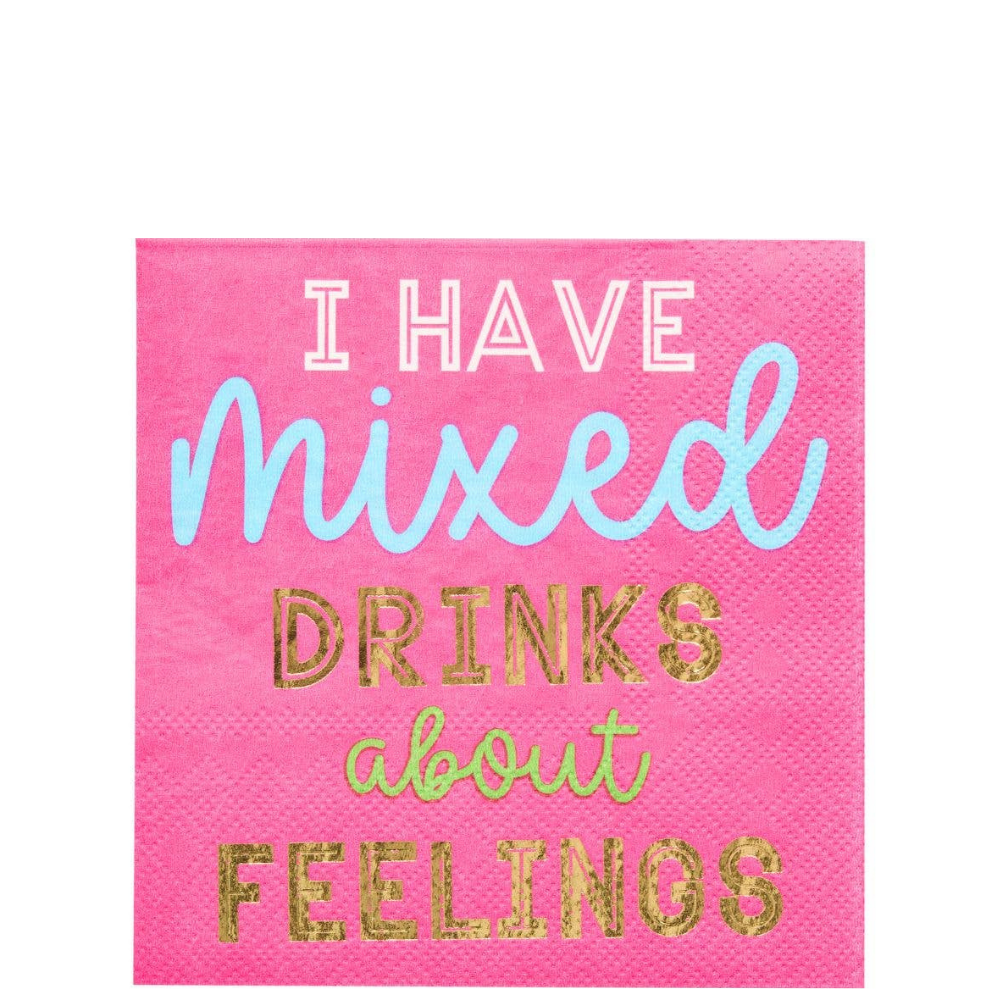'Mixed Drinks About Feelings' Cocktail Napkins/26pk