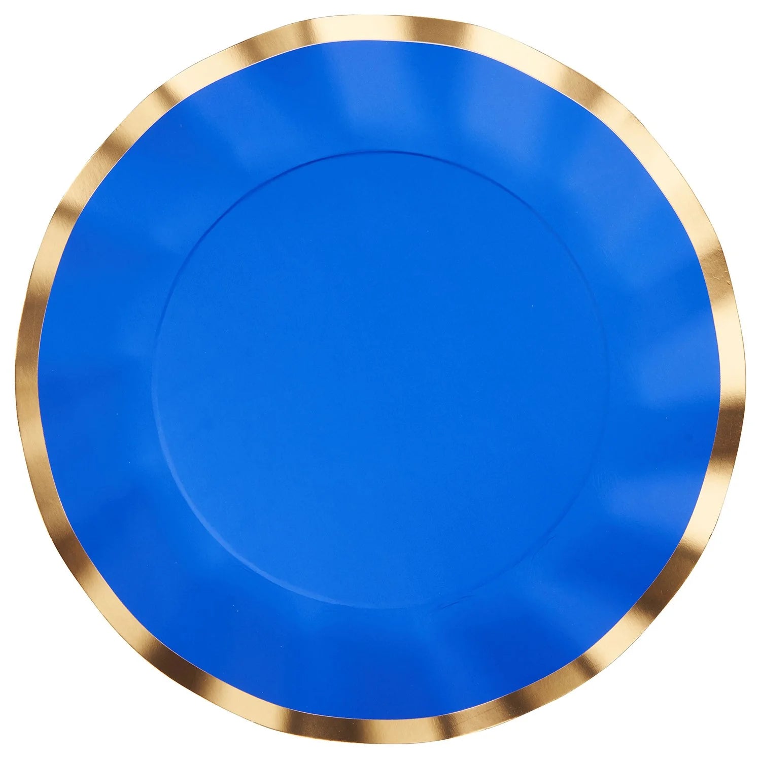 Blue and Gold Wavy 10.5in Dinner Plates 8ct