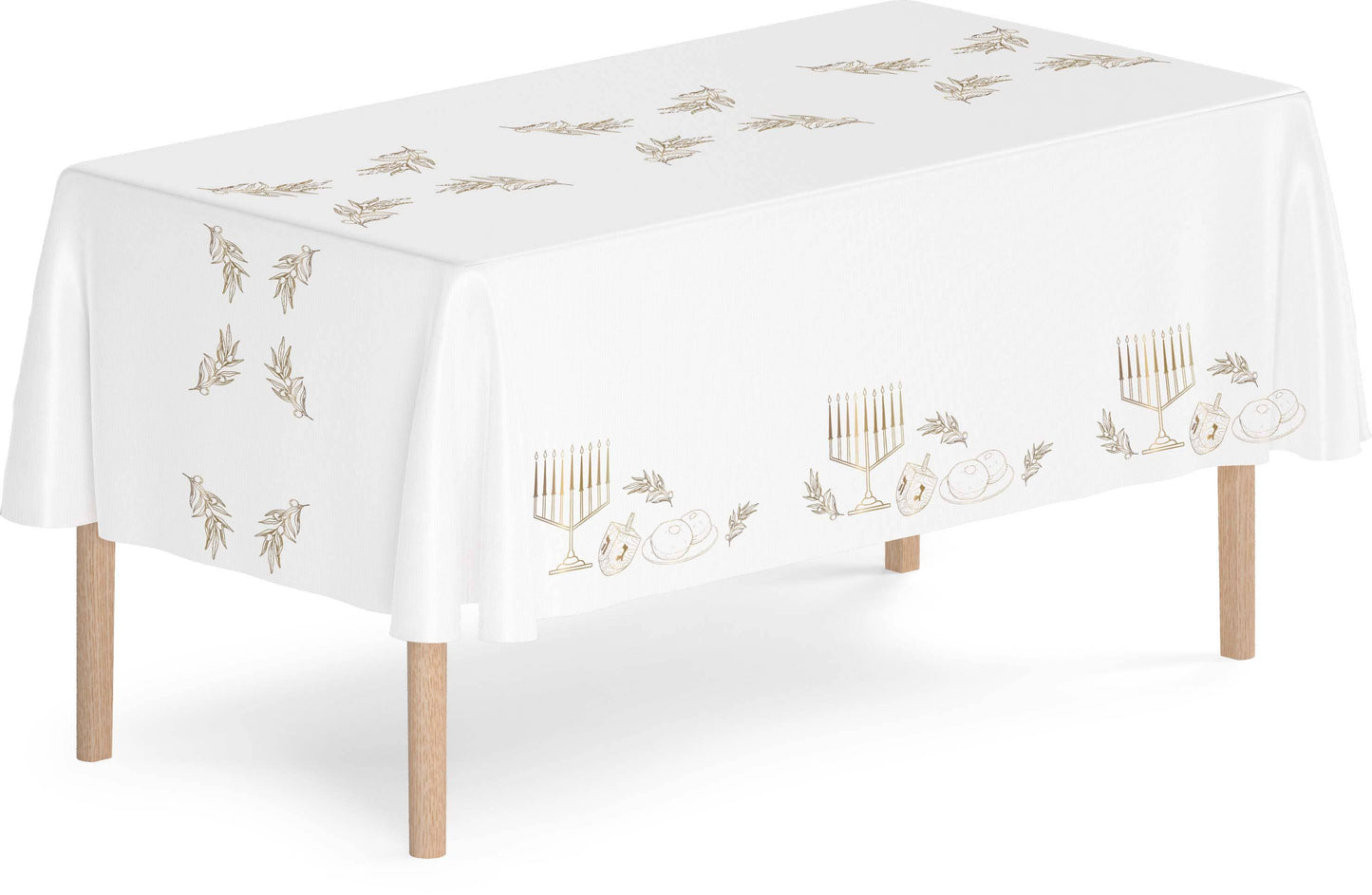 Chanukah Plastic Tablecloth - White - 1 Pack