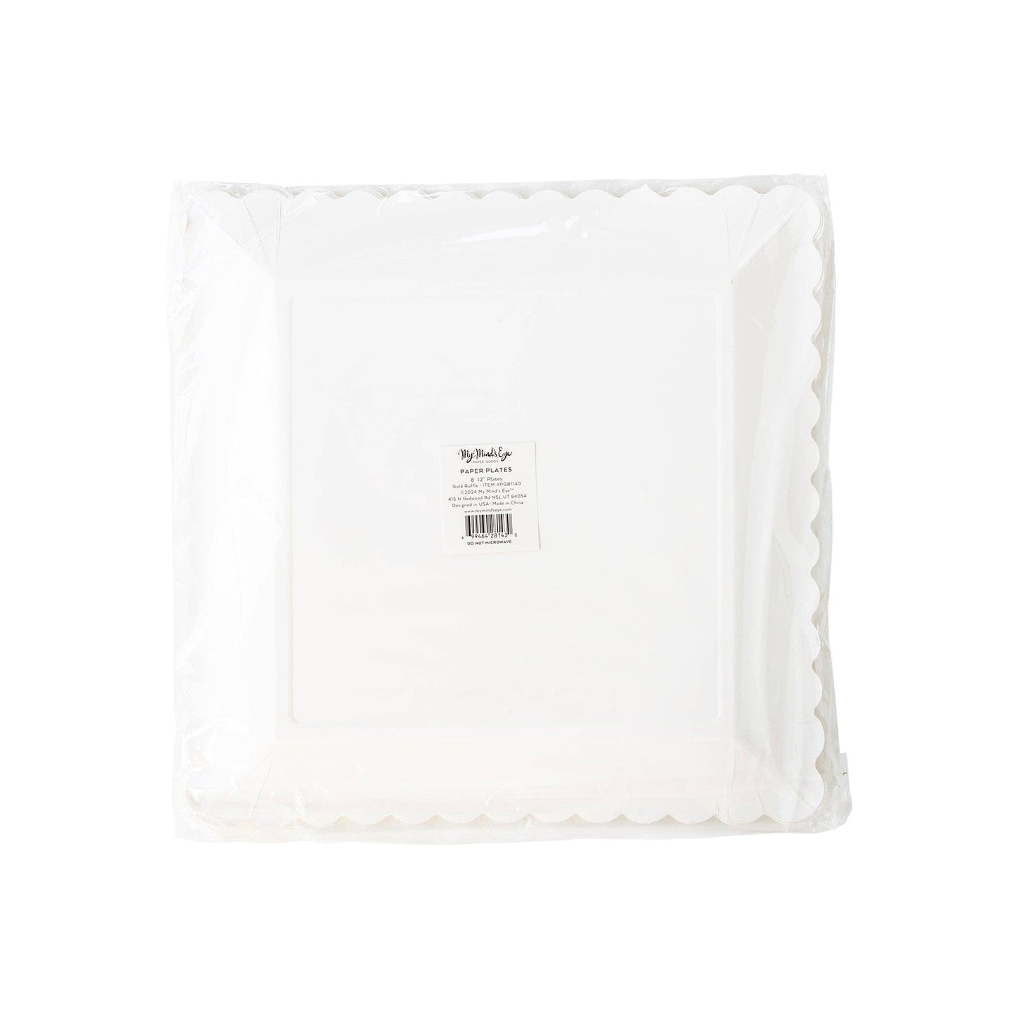 Gold Ruffle Edge 12in Plates 8ct