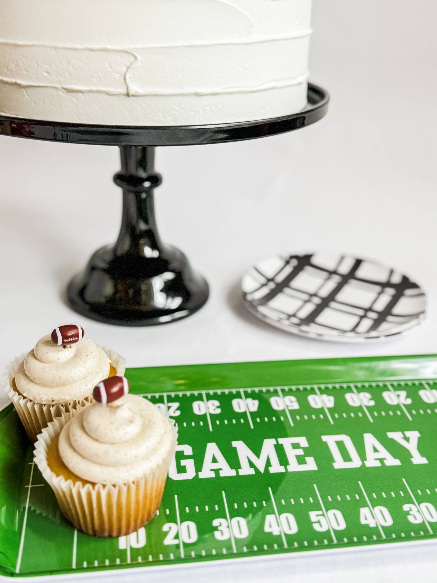Black Melamine Pedestal Cake Stand