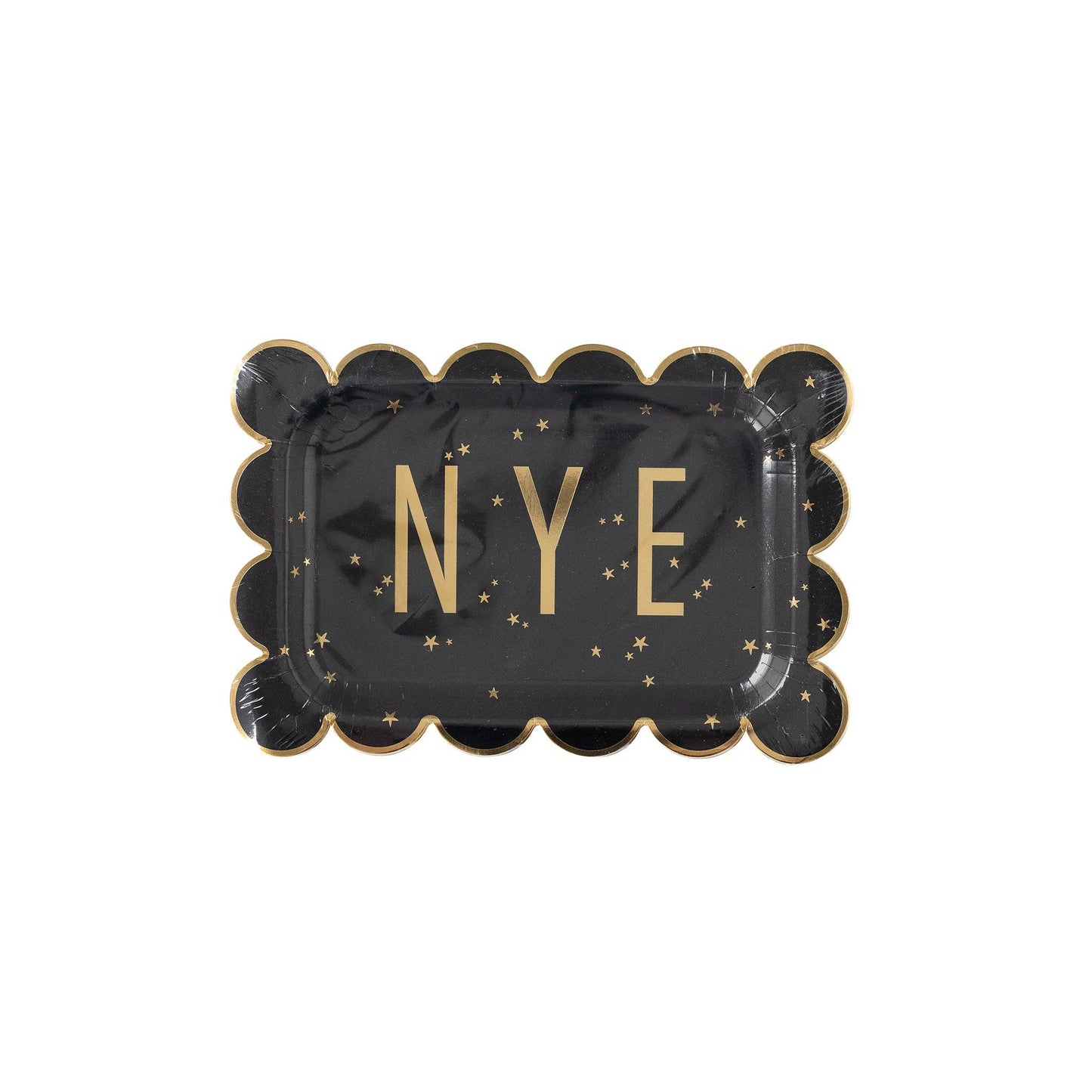Happy New Year NYE Scallop 10in Paper Plates 8ct