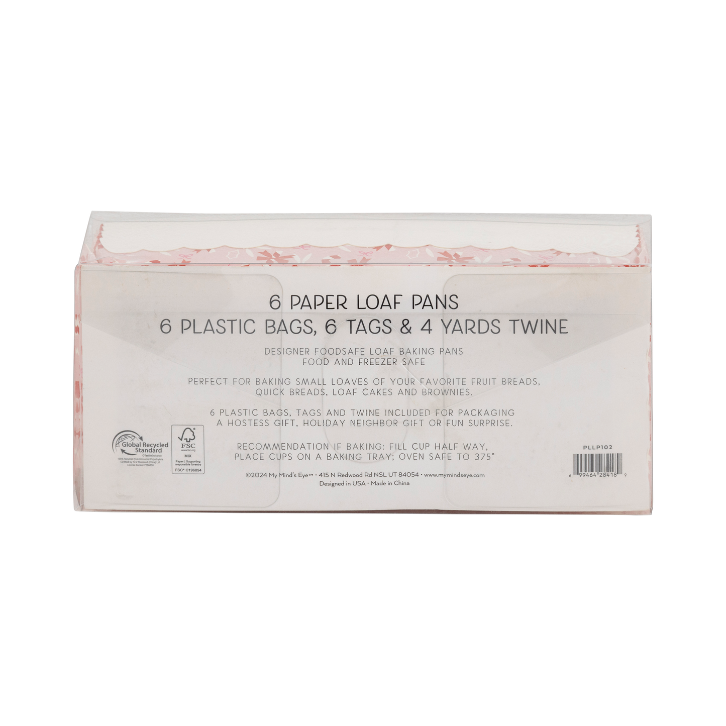 Candy Cane Bows Loaf Pan Set 6ct